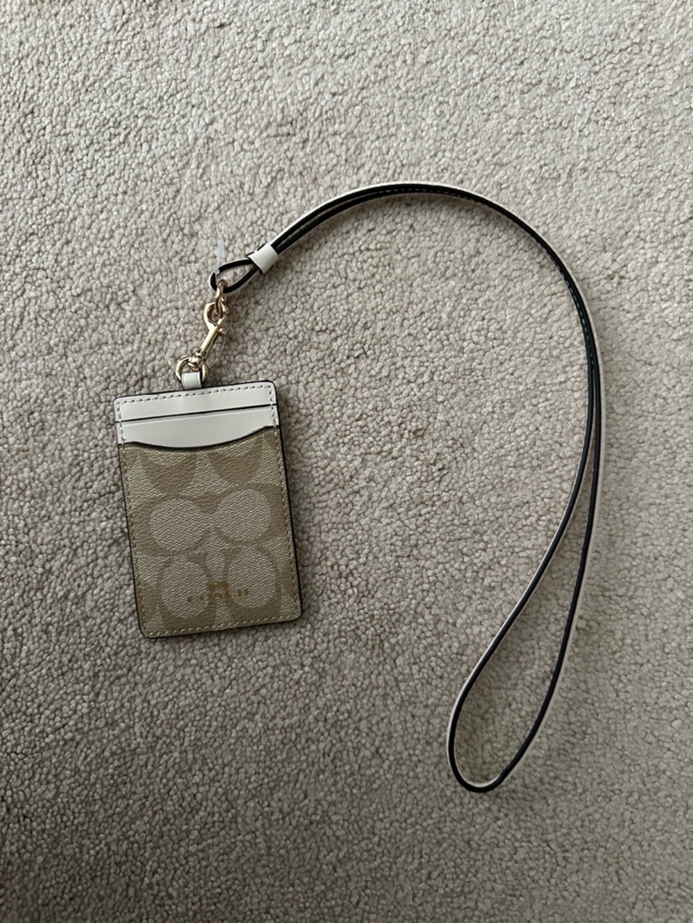 Coach Cardholder in Khaki and Chalk Signature Canvas
